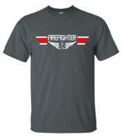 Firefighter Landing Zone Wings Charcoal T-shirt